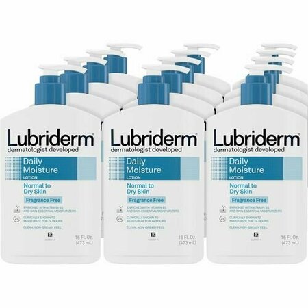 JOHNSON & JOHNSON Moisturizing Lotion, Lubriderm, Daily, 16oz., White, 12PK JOJ48323CT